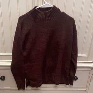 LOFT Deep Brown Cowl Neck Sweater